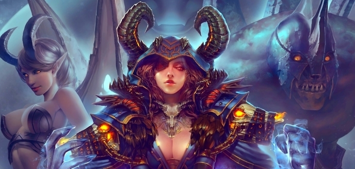 Big world of warcraft art painting girl monster 1920x1440